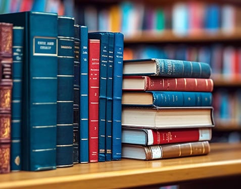 Books on teaching strategies and assessment methods.