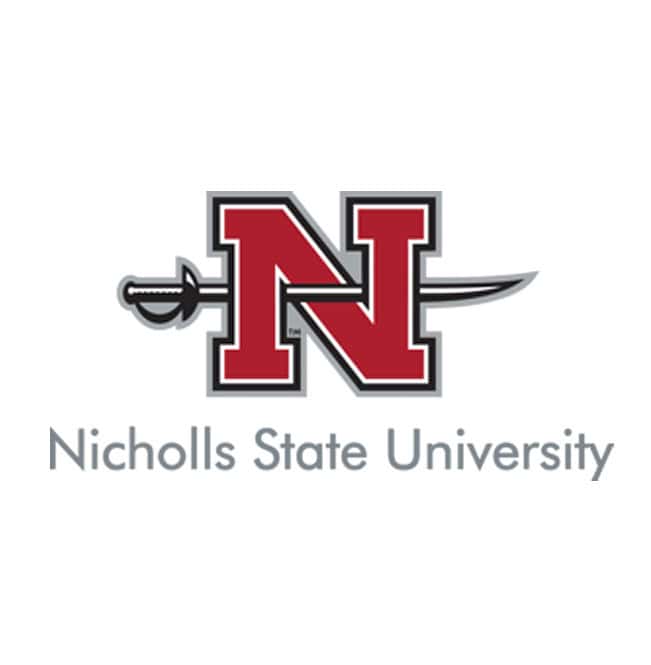 Nicholls State University FASST CABAS logo with sword and N emblem.